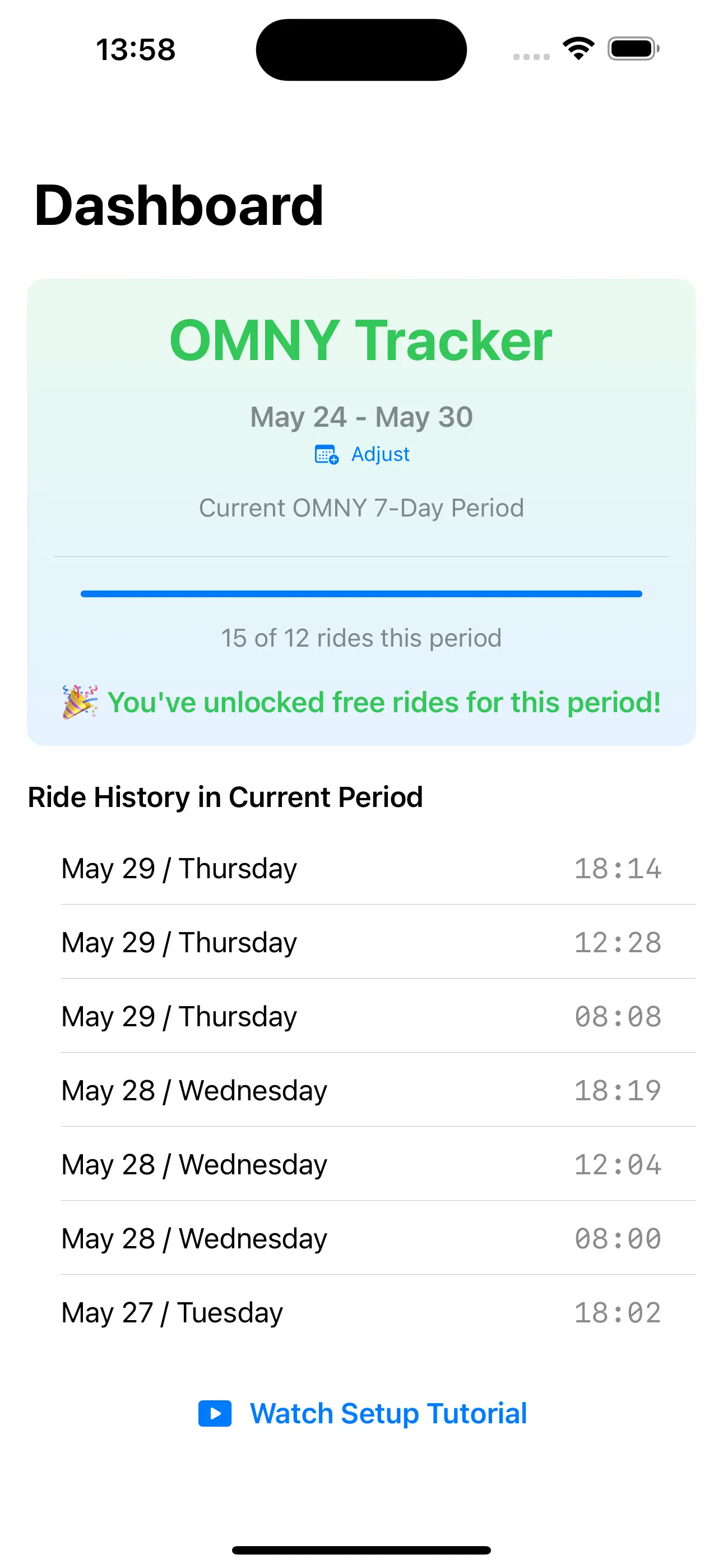 NYC Badger ride history timeline